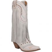 Dingo by Dan Post Gypsy White Fringe Womens Western Boots