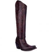 Corral Black Cherry Embroidery Knee High Womens Urban Boot