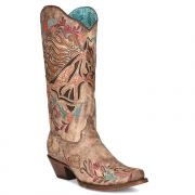 Corral Horse Inlay & Embroidery Iridescent Collection Womens Western Boot - Brown