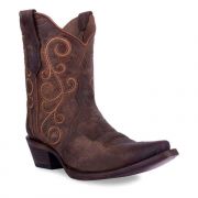 Corral Circle G Embroidery Triad Snip Toe Womens Shorties Boot - Bronze Brown25