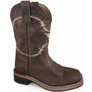 Smoky Mountain Childrens Logan Waxed Brown Leather Cowboy Boot