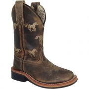 Smoky Mountain Kids Rancher Distressed Square Toe Western Boot