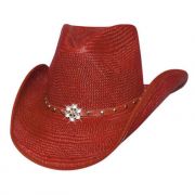 Bullhide Kids All American Girl Palm Straw Western Hat Red