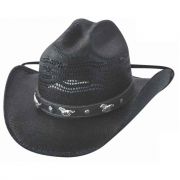 Bullhide Sharp Witted Straw Western Hat Black