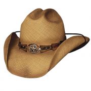 Bullhide Star Central Panama Straw Western Hat Natural