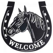 JT International Welcome Horse Horseshoe Sign