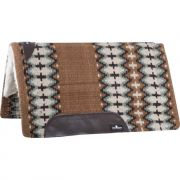 Classic Equine SensorFlex Wool Top Western Saddle Pad Brown and Sage 34x38in