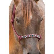 Professionals Choice Beaded Nose Rope Halter with Lead Burgundy