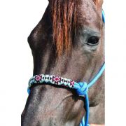 Professionals Choice Beaded Nose Rope Halter with Lead Turquoise