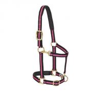 Weaver Padded Adjustable Chin Throat Snap Halter Black and Pink Small Horse