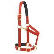 Weaver Padded Adjustable Chin Throat Snap Black and Red Halter Small Horse