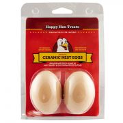 Happy Hen Ceramic Nest Eggs 2 Pack Brown