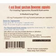 Broad Spectrum Dewormer Capsules for Medium and Large Dogs 4 Count