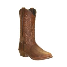 Abilene Mens Bison Round Toe Western Boot Tan