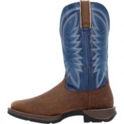 Rebel By Durango Saddle Brown Denim Blue Western Boot