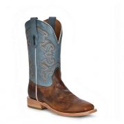 Corral Boots Square Toe Honey/Blue Mens Western Boot
