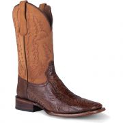 Corral Circle G Mens Ostrich Square Toe Boots - Brass & Yellow