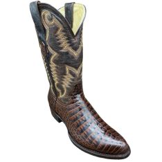 Cowtown Caiman Belly Print R Toe Mens Western Boot - Brown