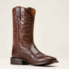 Ariat Badlands Cowboy Boot - Dark Tabac Smooth Quill Ostrich