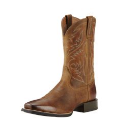 Ariat Mens Sport Herdsman Square Toe Western Boot Powder Brown