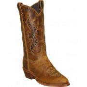 Abilene Womens Tooled Snip Toe Western Boots Brown