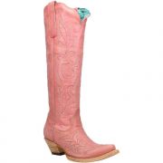 Corral Pink & Gold Tall Snip Toe Womens Western Boot