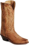 Old West Distressed Leather Cowgirl Snip Toe Boots
