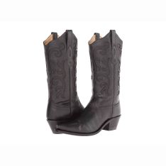 Old West Black Leather Snip Toe Ladies Western Boot