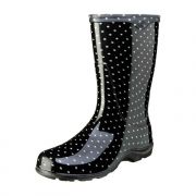Sloggers Womens Rain & Garden Boots - Black/white Polka Dot