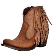 Corral Circle G Orix Brown Fringe Round Toe Womens Ankle Boot