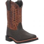 Dan Post Lil Dillion Brown Square Toe Childrens Western Cowboy Boot