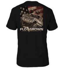FloGrown Mens Short Sleeve USA Mud Truck T Shirt Black