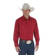 Wrangler Mens Long Sleeve Western Dobby Stripe Snap Shirt Wine