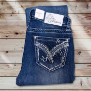 Grace in LA Womens Western Heavy Stitch Jeans