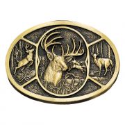 Montana Silversmiths Deer Heritage Attitude Westen Belt Buckle Brass