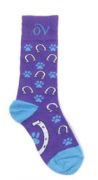 Ovation Childs Lucky Socks Tech Cotton Grape and Turquoise