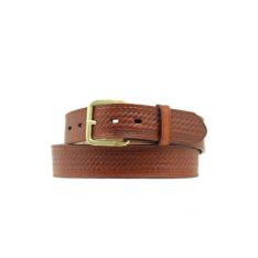 Nocona Mens Basketweave Embossed Leather Western Money Belt Brown