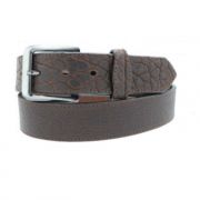 Gingerich Leather Mens American Buffalo Leather Belt with Tabs Dark Brown