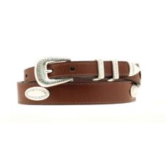 Nocona Mens Tapered Concho Western Belt Brown