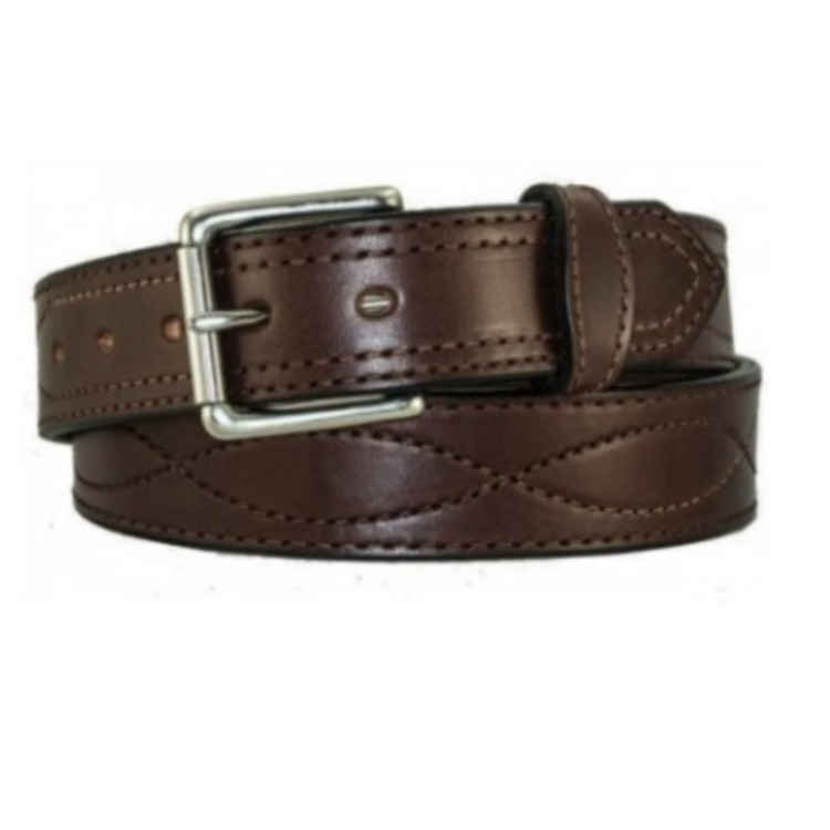 Gingerich Leather Mens Figure 8 Stitched Leather Work Belt Dark Brown ...