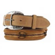 Leegin Mens Fenced In Leather Belt with Faux Barbed Wire Bark