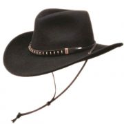 F&M Hat Company Black Creek Felt Western Hat with Chin Cord Black