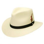 F&M Hat Company Black Creek Toyo Straw Feather Hat Ivory