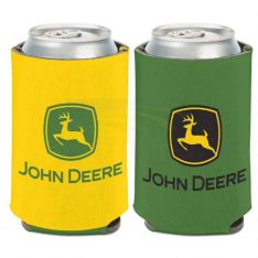 John Deere Stubby Cooler 2-Sided Green - Yellow With Logo