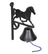 Jacks MFG Cast Iron Horse Dinner Bell with Rope