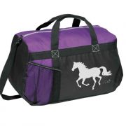 Awst International Lila Horse Duffle Bag Purple and Black