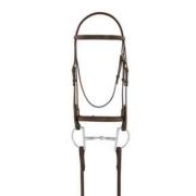 Camelot Plain Raised Snaffle Bridle with Reins Brown