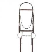 Camelot Raised Fancy Stitch Snaffle Bridle with Reins Brown