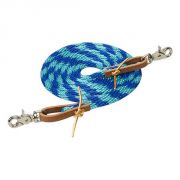 Weaver Poly Roper Rein Dazzling Blue and Turquoise 8ft