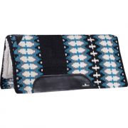 Classic Equine SensorFlex Wool Top Western Saddle Pad Black and Turquoise 34x38in